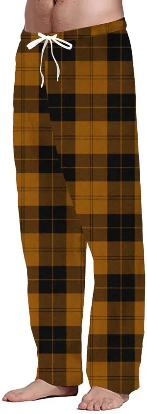 CRNTCEM Mens Plaid Pajamas Pants Straight Leg Lounge PJ Bottoms Pants Drawstring Cotton Sleepwear Flannel Checked Trousers