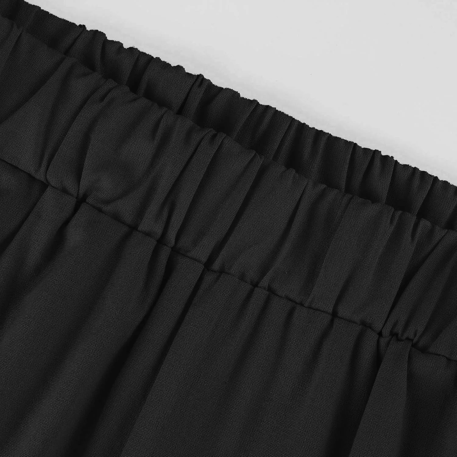 Crop Pants for Women Summer Trousers Loose Elastic Waist Straight Pocket Casual Pants