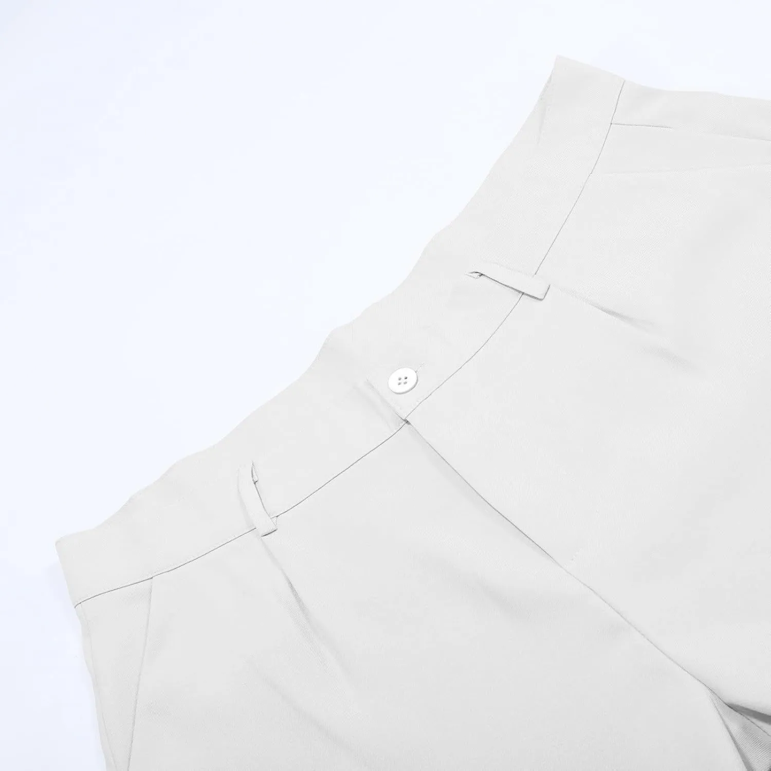 CRTNCEM Mens Work Formal Pants Loose Fit Straight Leg Suit Pants Cotton Casual Business Office Flat-Front Dress Trousers