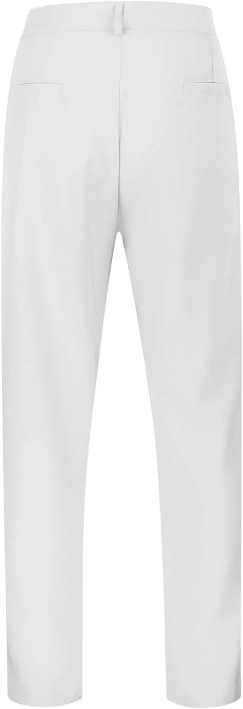 CRTNCEM Mens Work Formal Pants Loose Fit Straight Leg Suit Pants Cotton Casual Business Office Flat-Front Dress Trousers