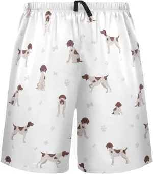 Cute Dog German Shorthaired Pointer Pattern Men's Pajama Pants Shorts Sleepwear Lounge Pajama Bottoms
