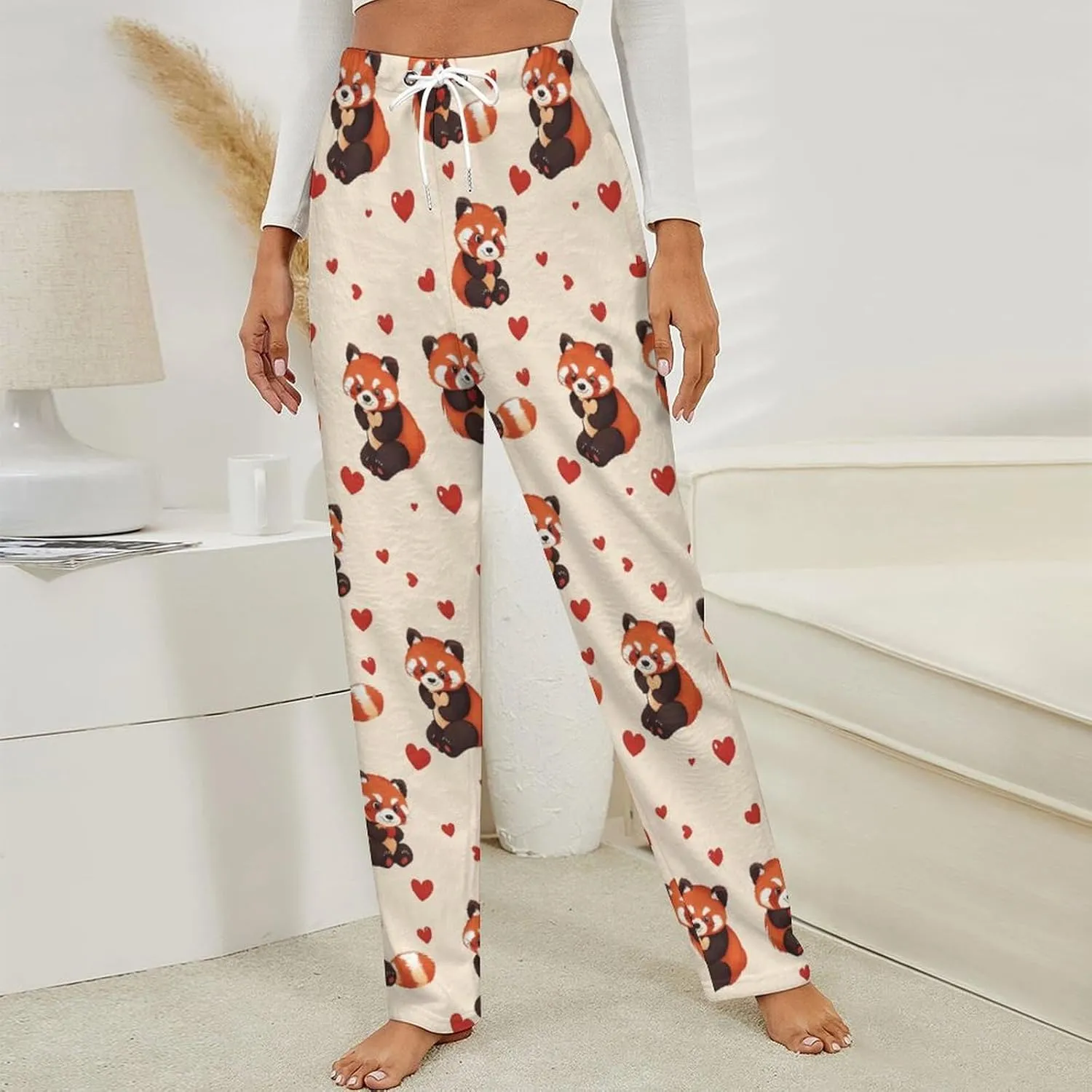 Cute Red Panda Women's Pajama Pants Fleece Warm Pj Bottoms Sleepwear Lounge Pants Loungewear