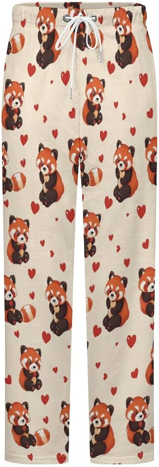Cute Red Panda Women's Pajama Pants Fleece Warm Pj Bottoms Sleepwear Lounge Pants Loungewear