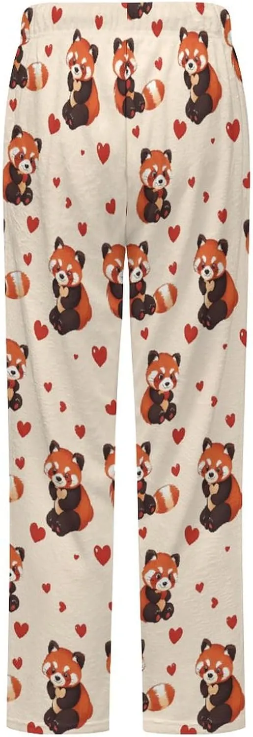 Cute Red Panda Women's Pajama Pants Fleece Warm Pj Bottoms Sleepwear Lounge Pants Loungewear