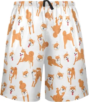 Cute Shiba Inu Dog Men's Pajama Pants Shorts Sleepwear Lounge Pajama Bottoms