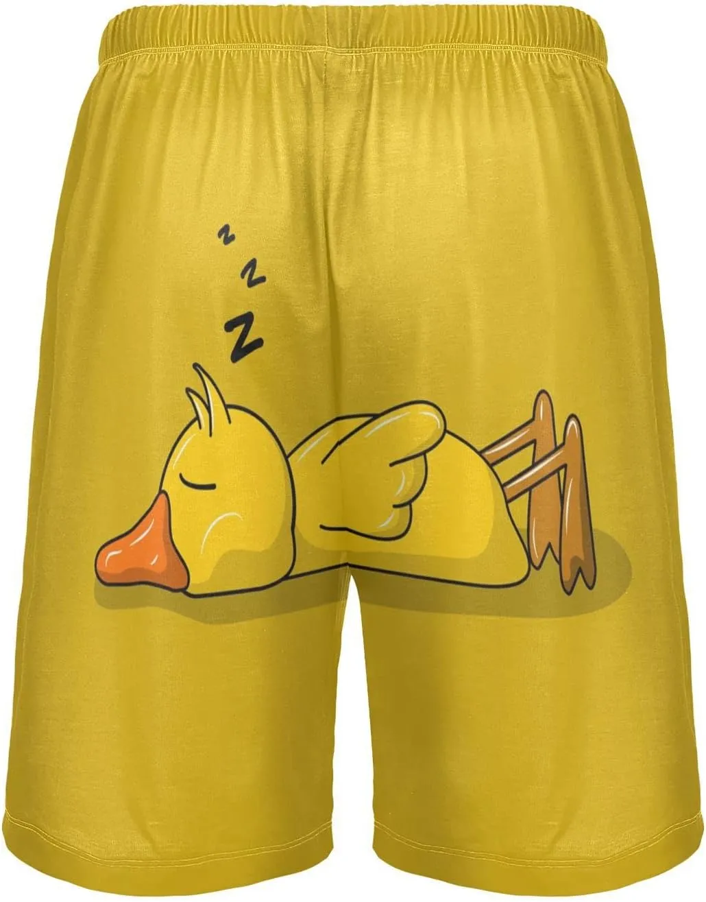 Cute Yellow Sleeping Duck Men's Pajama Pants Shorts Sleepwear Lounge Pajama Bottoms