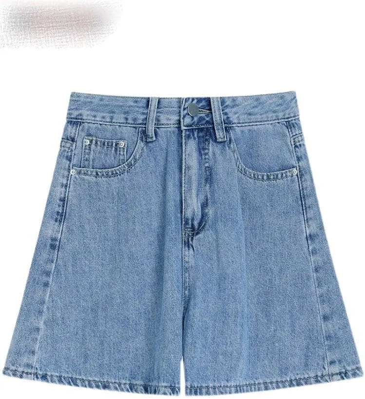 Denim Shorts,Women's Chic High Waisted,Vintage Casual,Straight Wide Leg,Trendy Y2K Jean Shorts