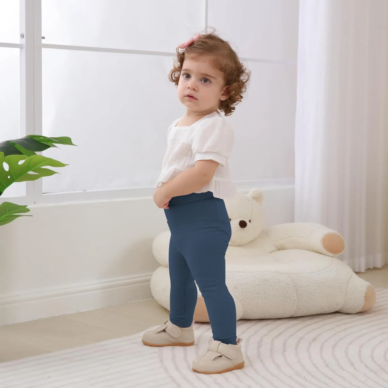 DREAM BUS Baby Girl Boy Pants Toddler Leggings Solid Ribbed Toddler Sweatpants Infant Newborn Leggings Baby Boy Jogger Pants