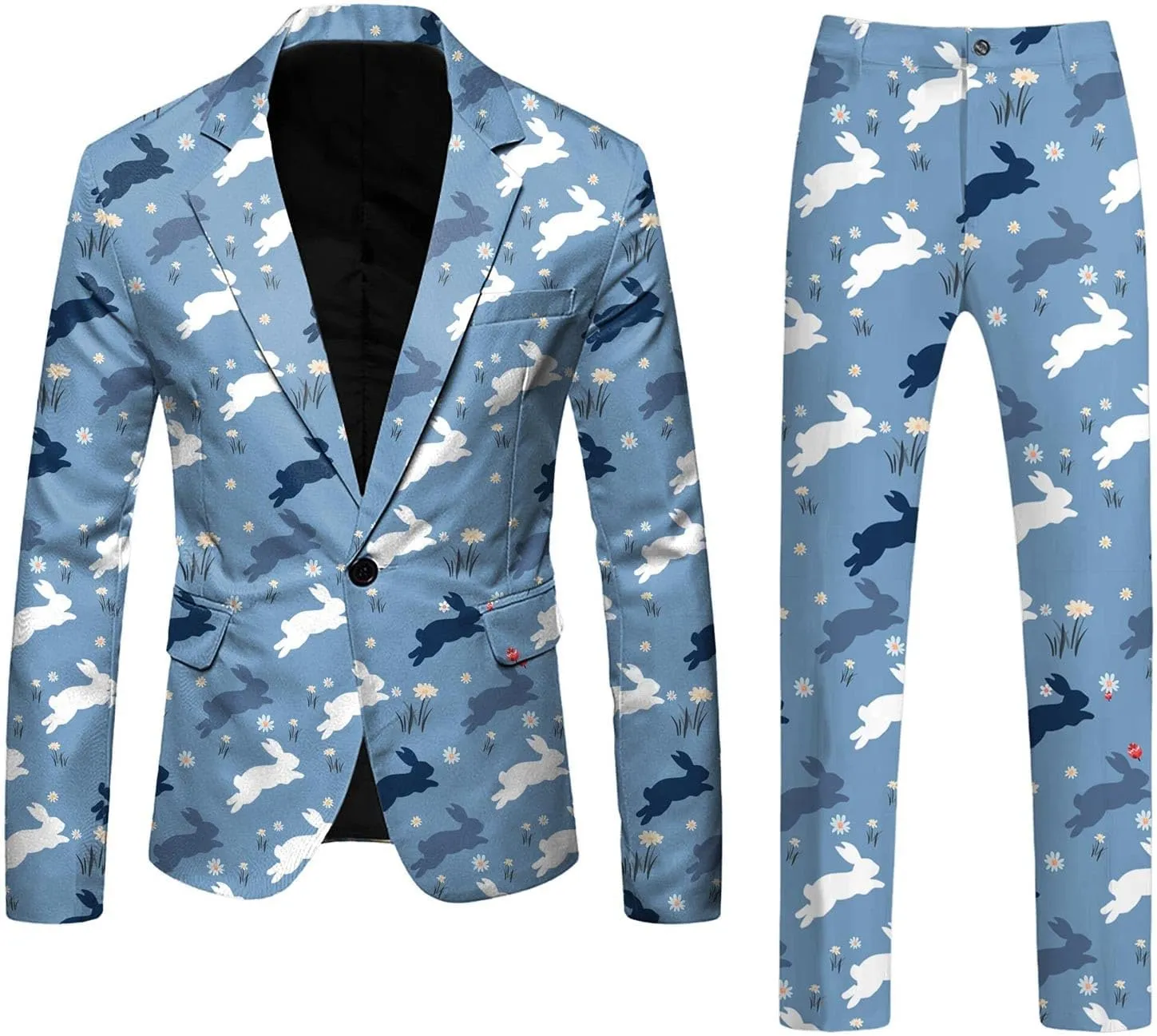 Easter Suits for Men 2 Piece Slim Fit Suit Set Birthday Wedding Party Tuxedo Suits Blazer Jacket Pants