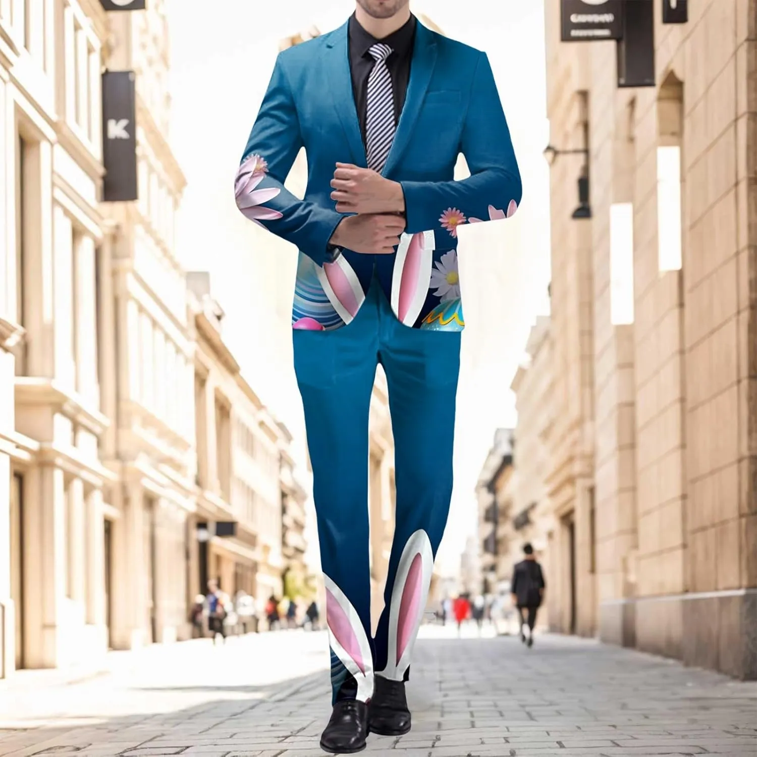 Easter Suits for Men 2 Piece Slim Fit Suit Set Birthday Wedding Party Tuxedo Suits Blazer Jacket Pants