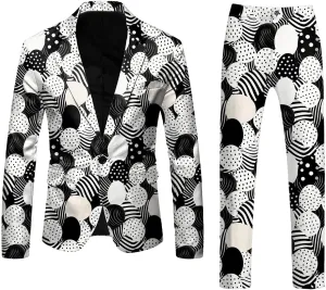 Easter Suits for Men 2 Piece Slim Fit Suit Set Birthday Wedding Party Tuxedo Suits Blazer Jacket Pants