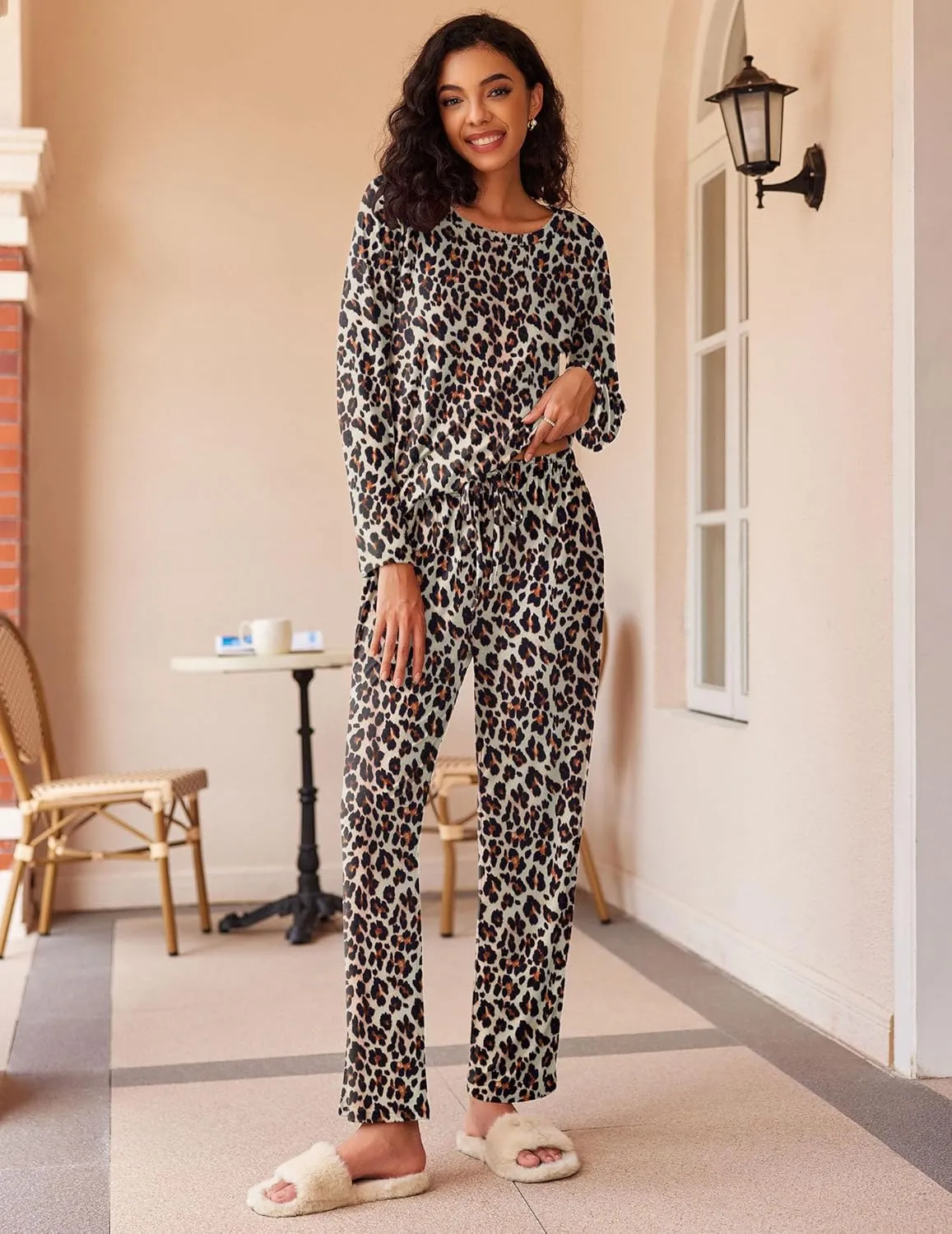 Ekouaer 2 Pack Women's Pajama Set Soft Long Sleeve Sleepwear Loungewear Pjs Sets with Pockets S-XXL