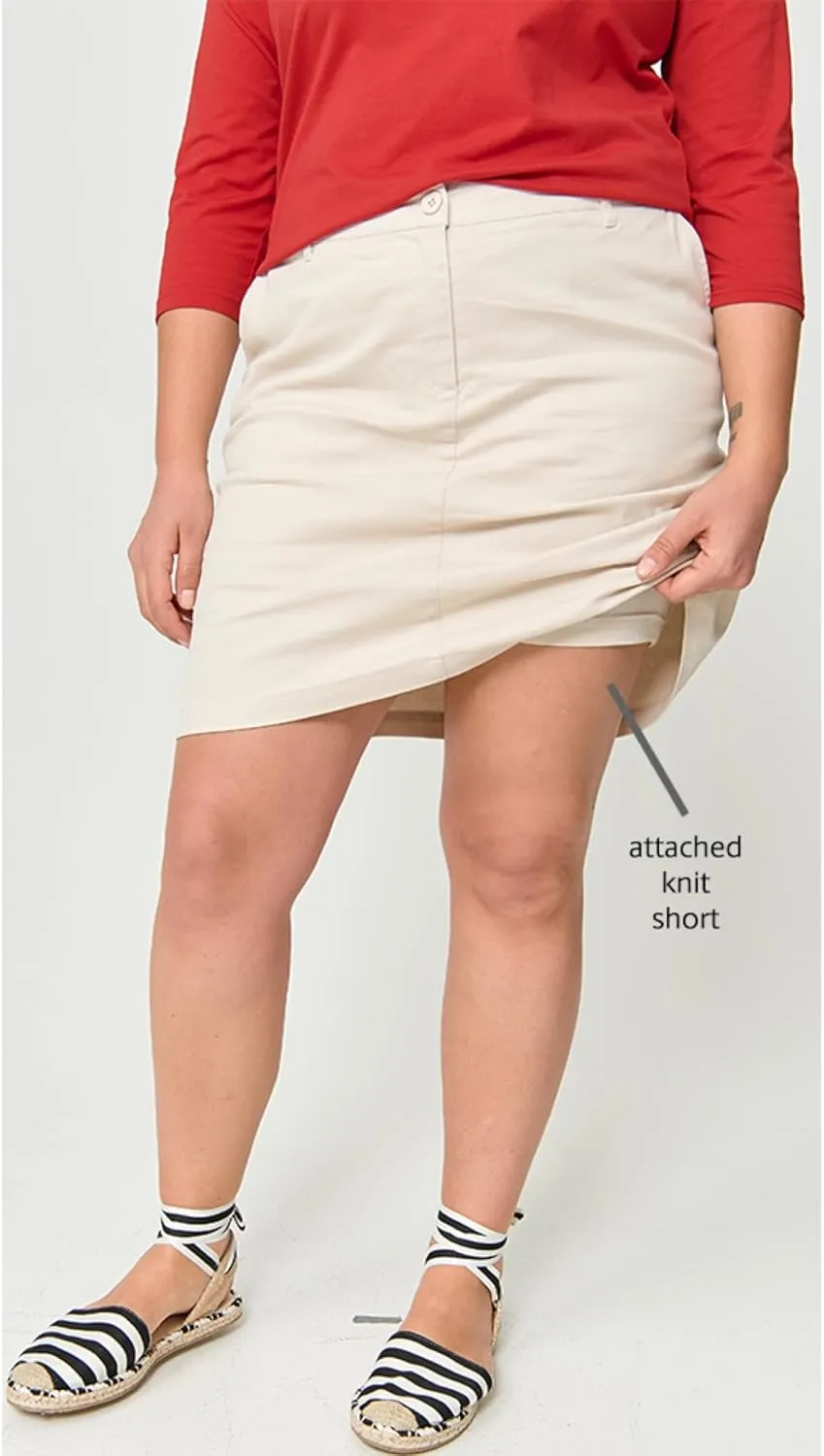 ellos Plus Size Stretch Chino Skort