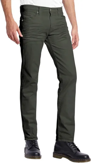 ETHANOL Mens Comfy Stretch Slim Fit Straight Casual Pants with 5 Pockets Design Pants
