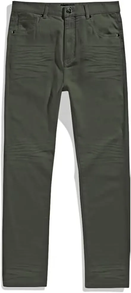 ETHANOL Mens Comfy Stretch Slim Fit Straight Casual Pants with 5 Pockets Design Pants