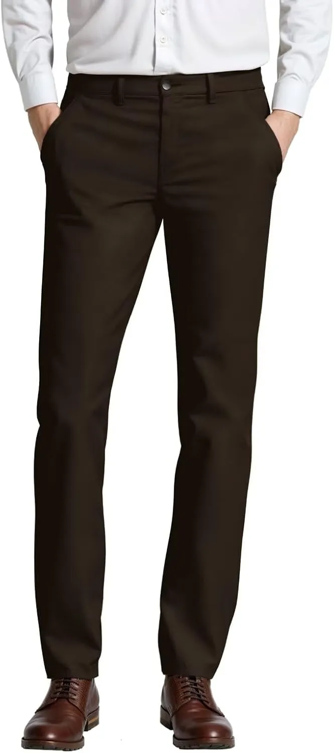 ETHANOL Mens Work Casual Comfort Fit Tech Stretch Slim Performance Wrinkle Resistant Dress Pants