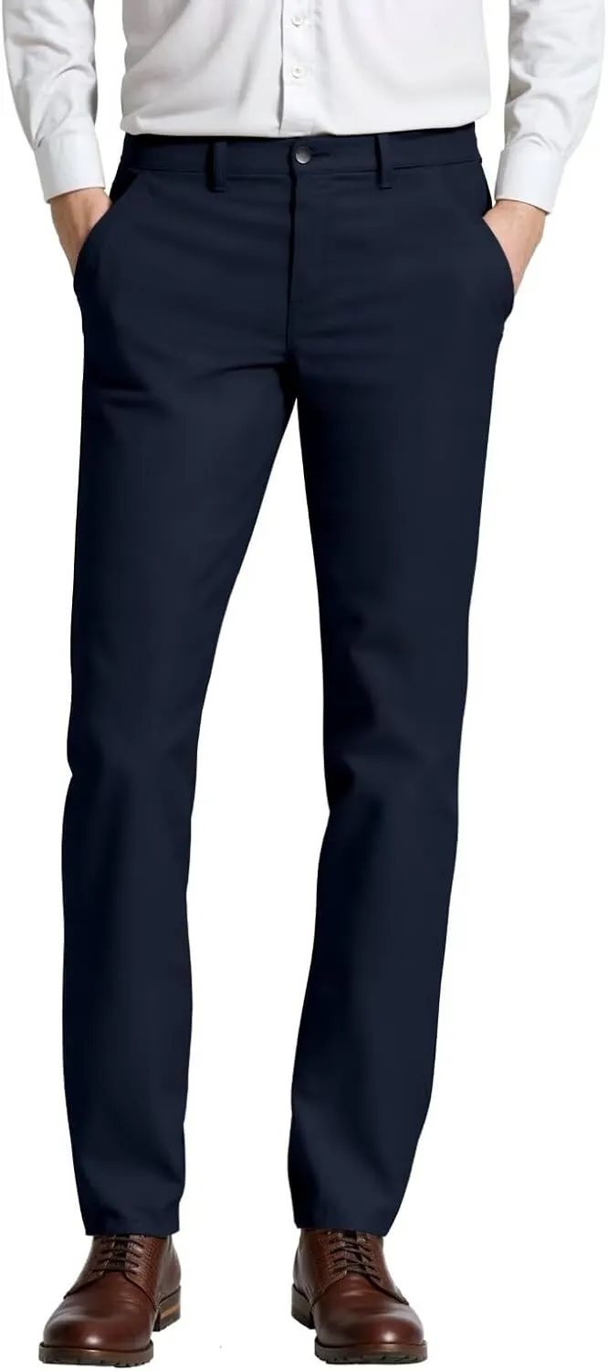 ETHANOL Mens Work Casual Comfort Fit Tech Stretch Slim Performance Wrinkle Resistant Dress Pants