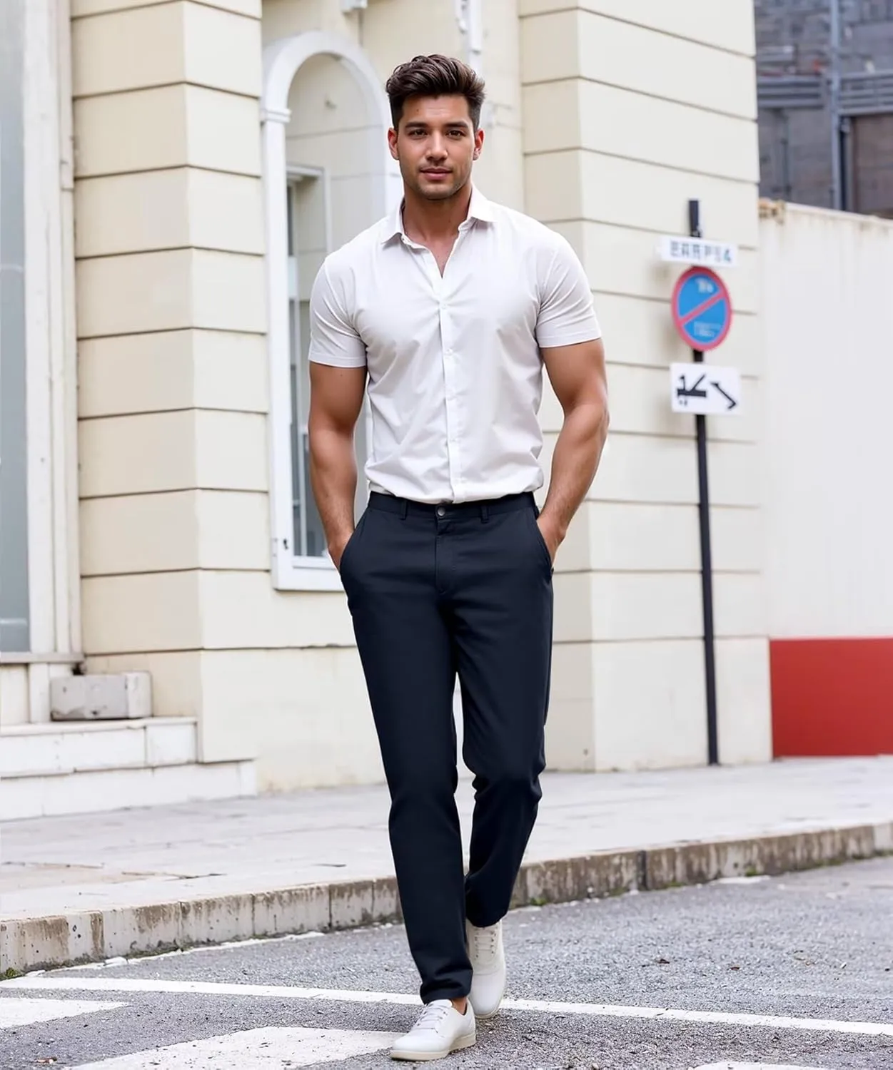ETHANOL Mens Work Casual Comfort Fit Tech Stretch Slim Performance Wrinkle Resistant Dress Pants