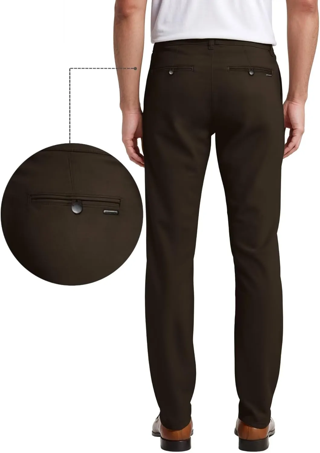 ETHANOL Mens Work Casual Comfort Fit Tech Stretch Slim Performance Wrinkle Resistant Dress Pants