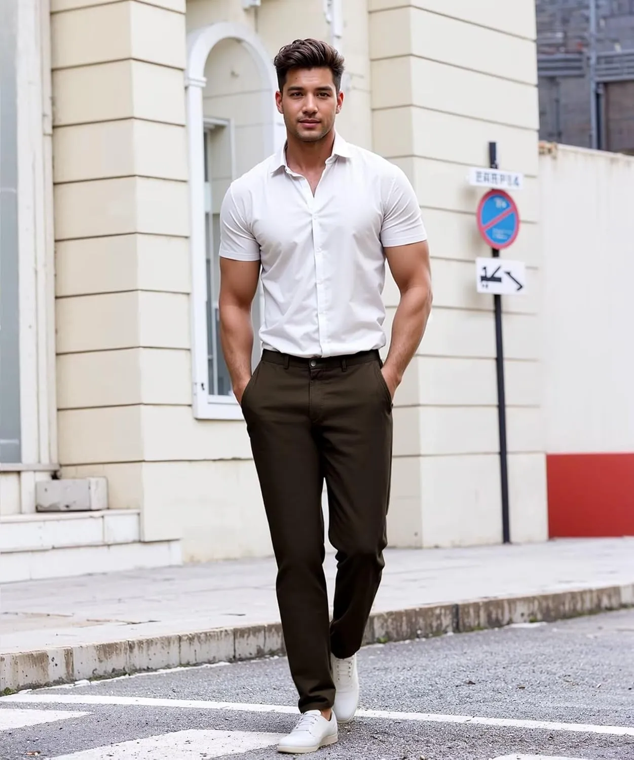 ETHANOL Mens Work Casual Comfort Fit Tech Stretch Slim Performance Wrinkle Resistant Dress Pants