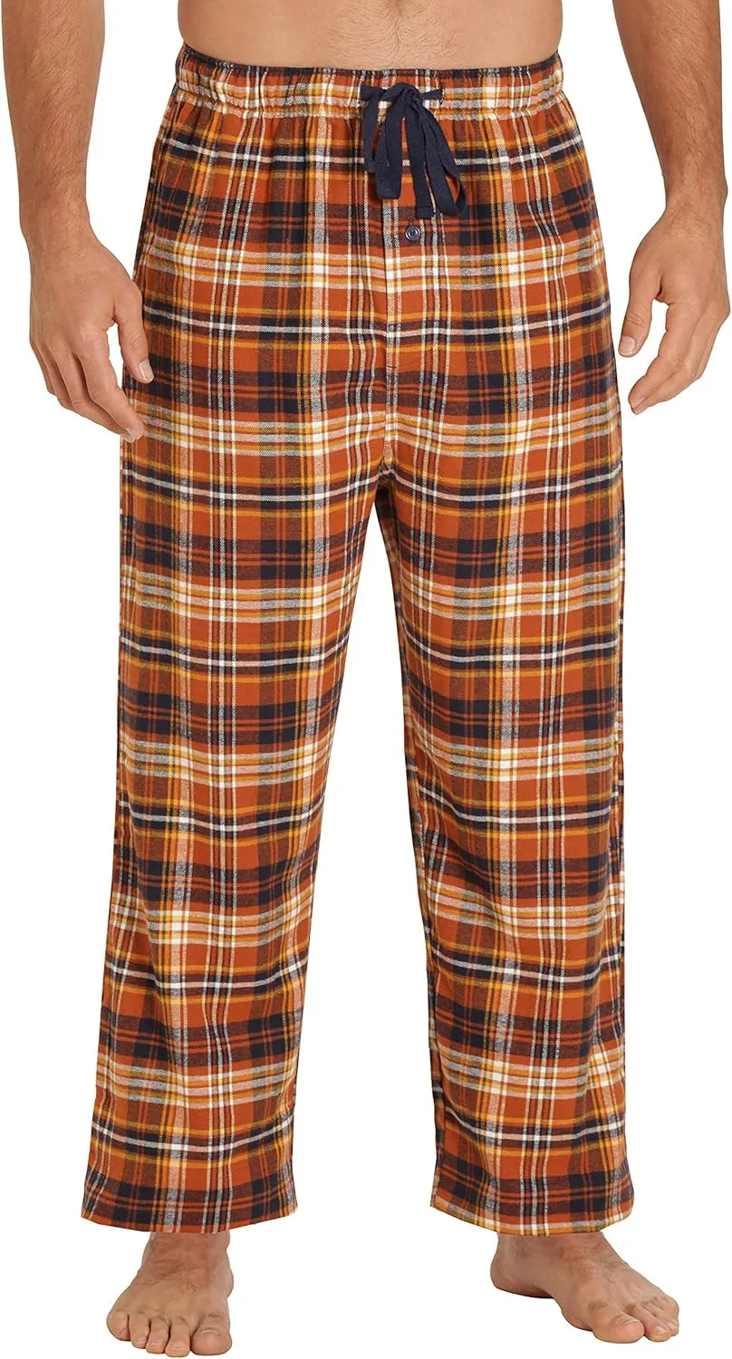EVERDREAM Sleepwear Mens Flannel Pajama Pants, Long 100% Cotton Pj Bottoms