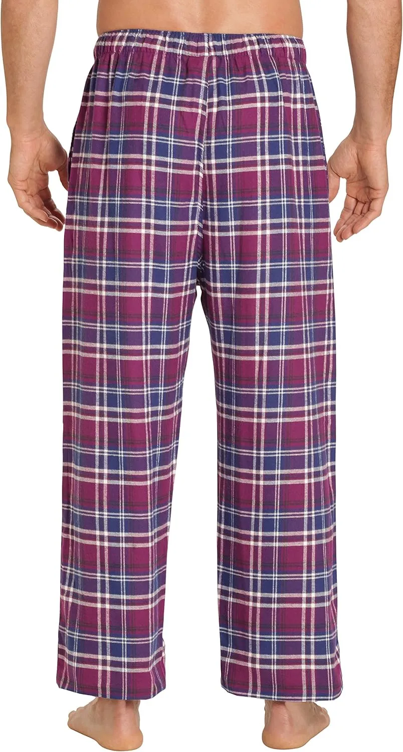 EVERDREAM Sleepwear Mens Flannel Pajama Pants, Long 100% Cotton Pj Bottoms