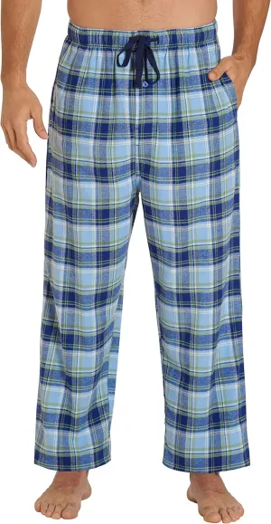 EVERDREAM Sleepwear Mens Flannel Pajama Pants, Long 100% Cotton Pj Bottoms