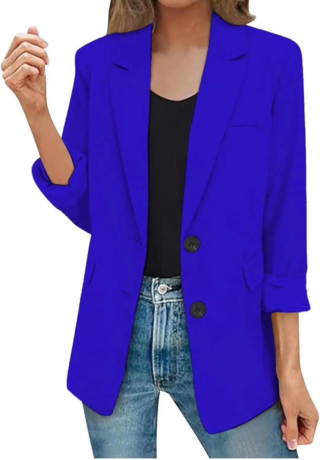 Fall Blazers for Women 2024 Business Casual Long Sleeve Dressy Open Front Coats Work Office Oversized Suit Jackets