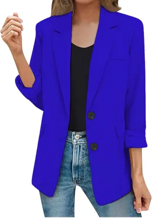 Fall Blazers for Women 2024 Business Casual Long Sleeve Dressy Open Front Coats Work Office Oversized Suit Jackets