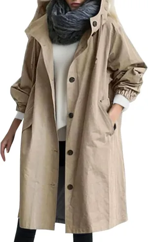 Fall Fashion for Women 2025 Trendy Women Winter Wool Blend Camel Mid-Long Coat Notch Double-Breasted Lapel Jacket Outwear