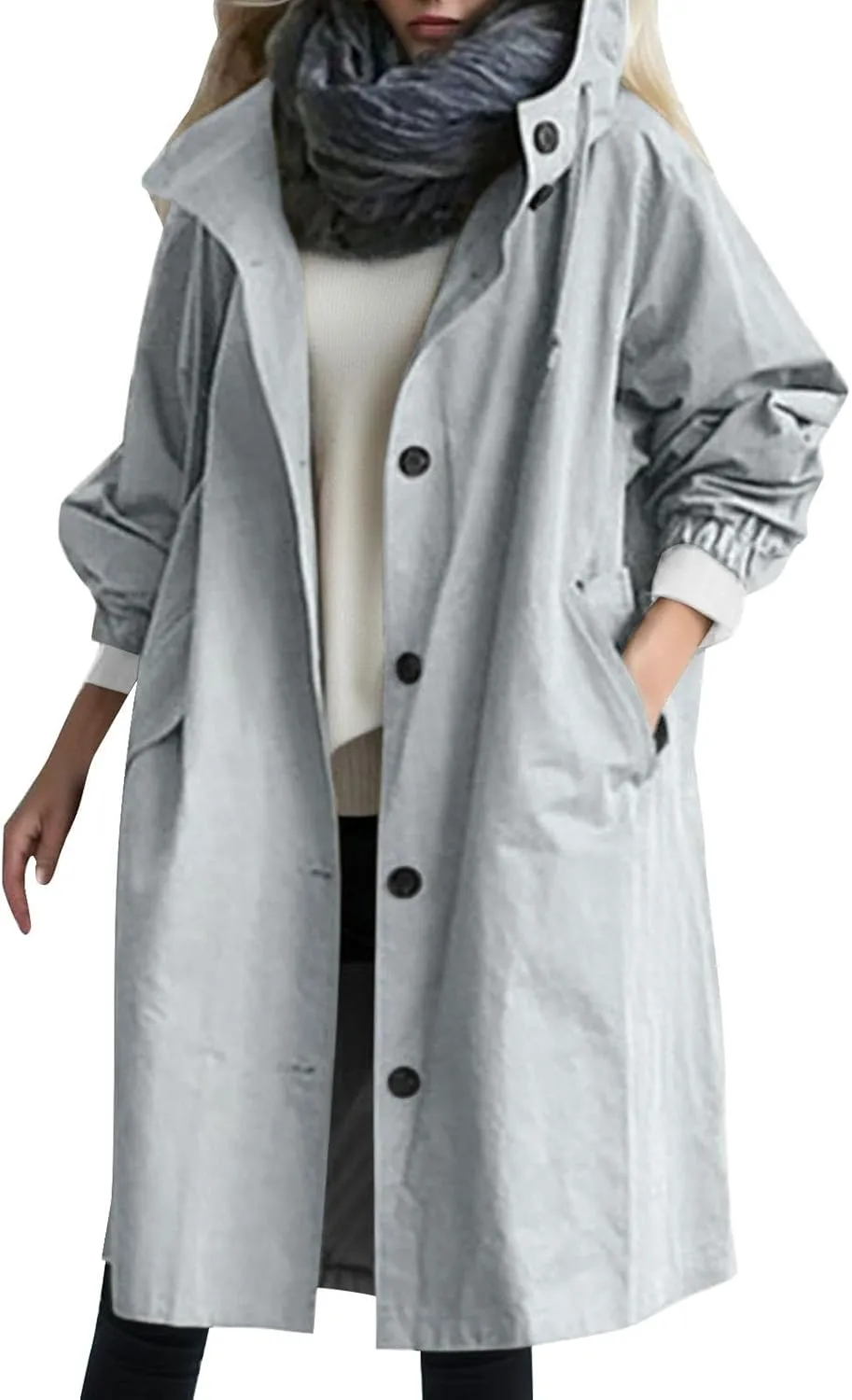 Fall Fashion for Women 2025 Trendy Women's Winter Double Breasted Midi Long Wool Pea Coat Notch Lapel Winter Trench Coat