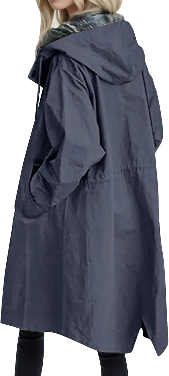Fall Fashion for Women 2025 Trendy Women's Winter Double Breasted Midi Long Wool Pea Coat Notch Lapel Winter Trench Coat