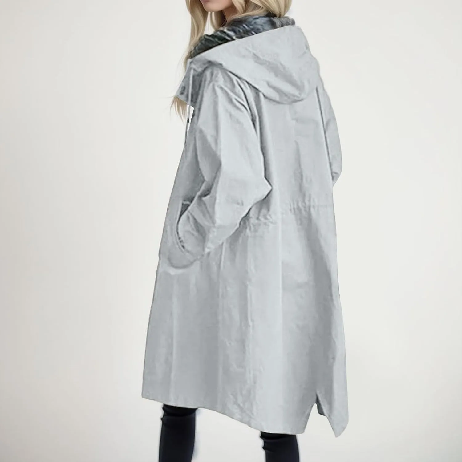 Fall Fashion for Women 2025 Trendy Women's Winter Double Breasted Midi Long Wool Pea Coat Notch Lapel Winter Trench Coat
