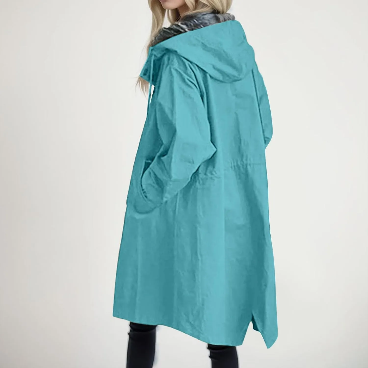 Fall Fashion for Women 2025 Trendy Women's Winter Double Breasted Midi Long Wool Pea Coat Notch Lapel Winter Trench Coat