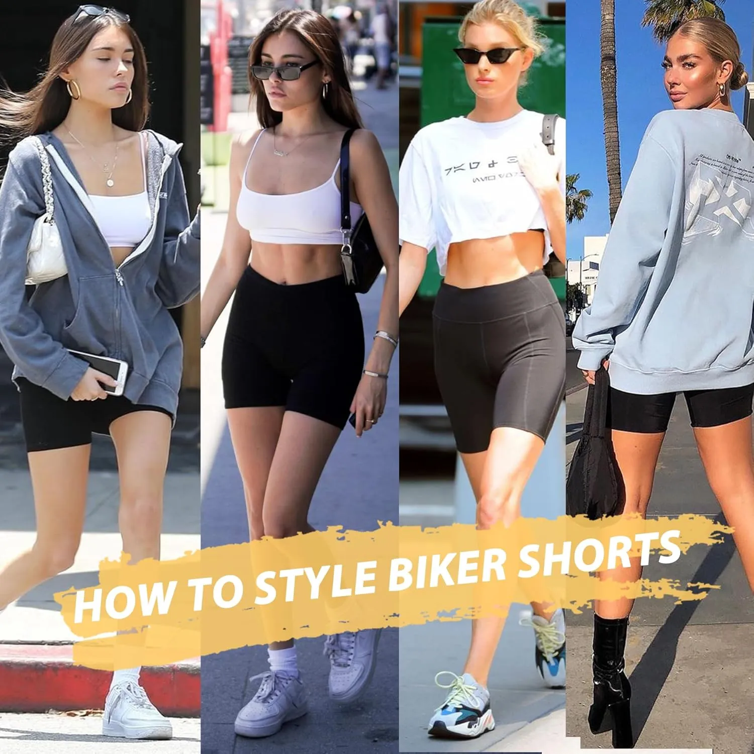 FULLSOFT Women's 5" High Waist Biker Shorts-Workout Yoga Running Gym Spandex Tummy Control Shorts Side Pockets