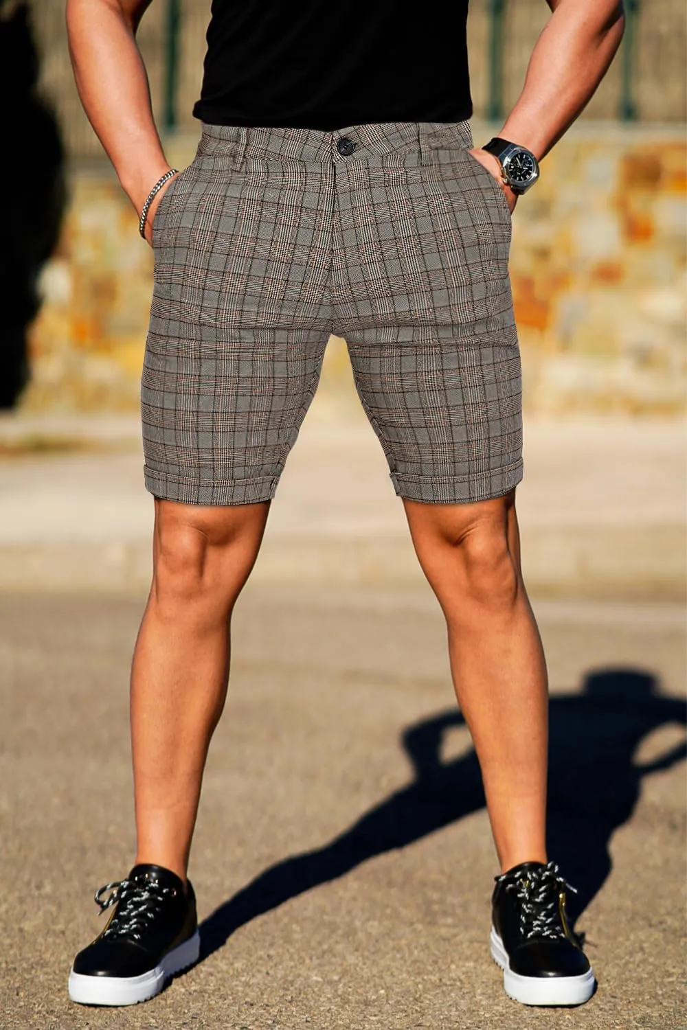 GINGTTO Mens Slim Fit Shorts 9" Inseam Stretch Casual Chino Short Pants