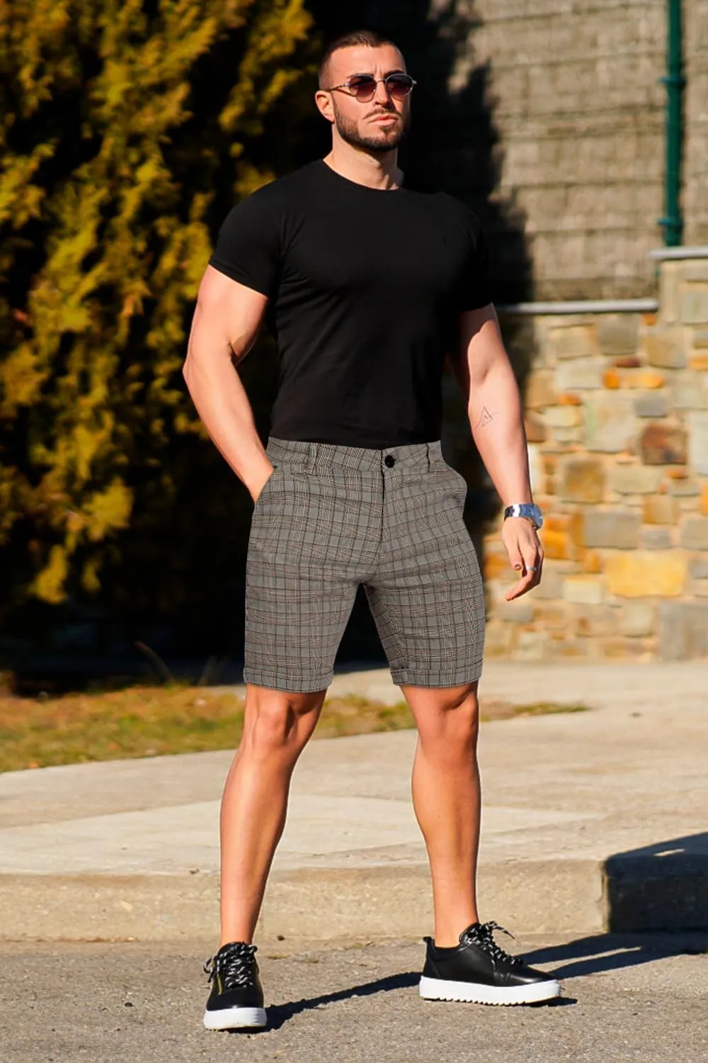 GINGTTO Mens Slim Fit Shorts 9" Inseam Stretch Casual Chino Short Pants