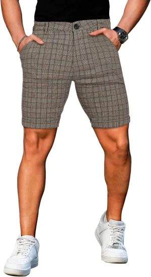 GINGTTO Mens Slim Fit Shorts 9" Inseam Stretch Casual Chino Short Pants