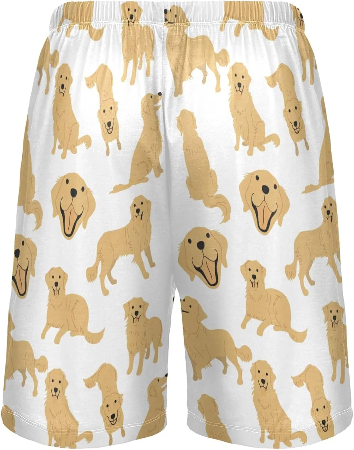 Golden Retriever Pattern Dog Puppy Men's Pajama Pants Shorts Sleepwear Lounge Pajama Bottoms S-2XL