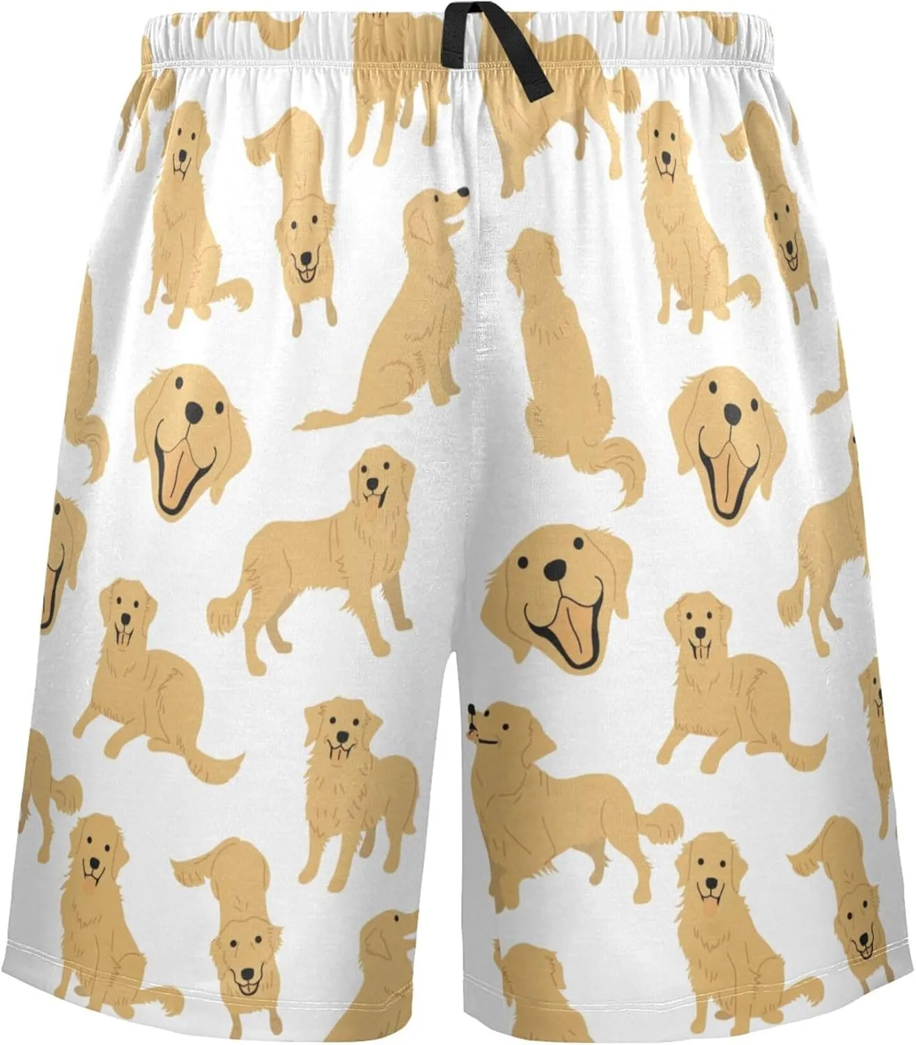 Golden Retriever Pattern Dog Puppy Men's Pajama Pants Shorts Sleepwear Lounge Pajama Bottoms S-2XL