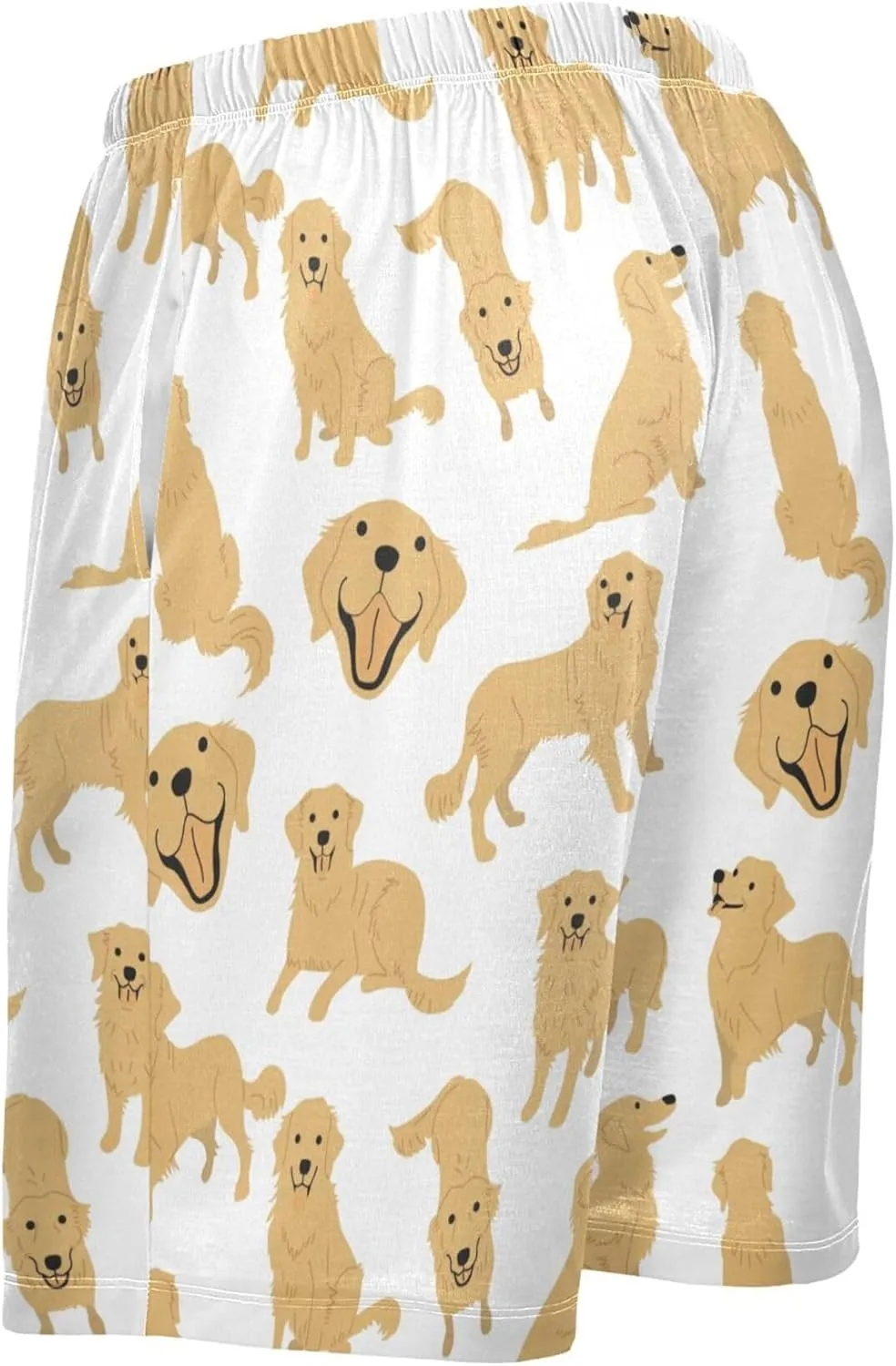 Golden Retriever Pattern Dog Puppy Men's Pajama Pants Shorts Sleepwear Lounge Pajama Bottoms S-2XL