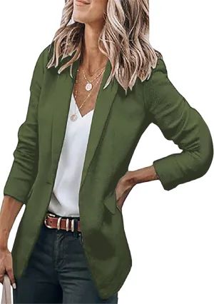 GORIFE Women Long Sleeve Lapel Jacket Light Weight Elegant Jacket Suit with Pocket Work Suits