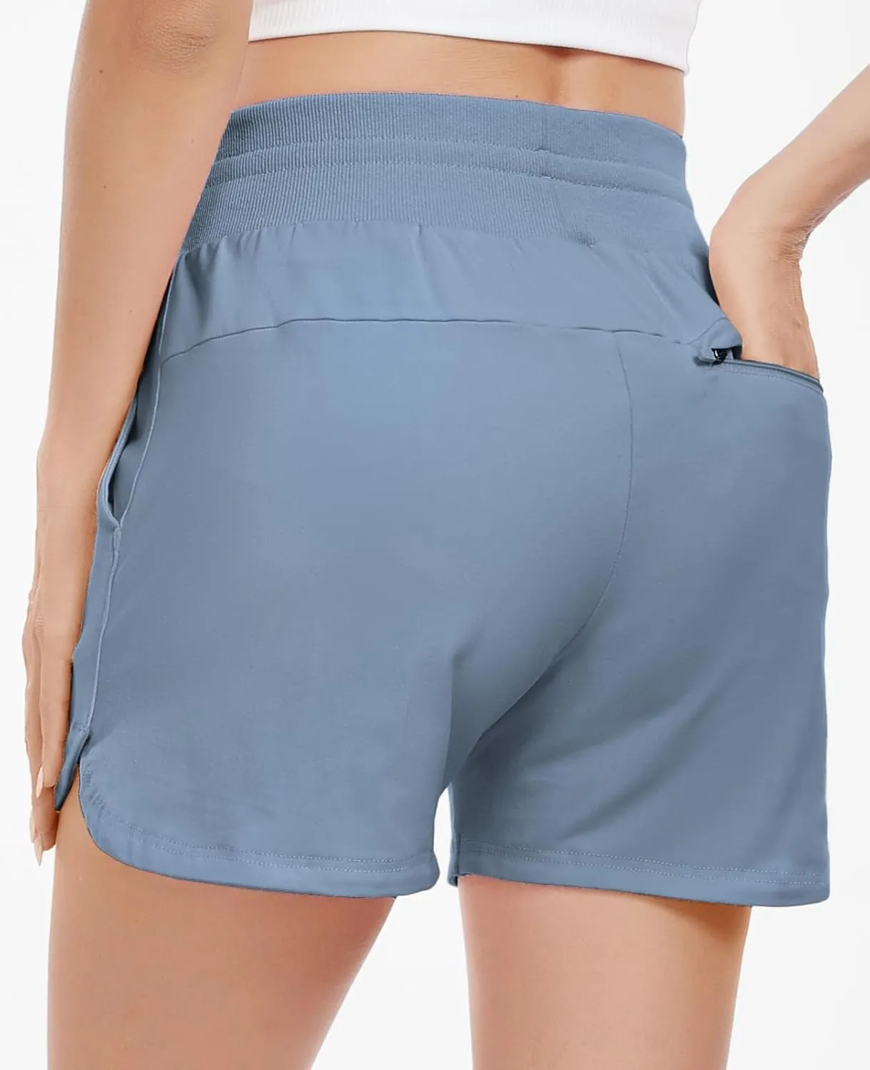 Haimont Women's Cotton Sweat Shorts with Pockets High Waist Drawstring Comfy Lounge Shorts Athletic Running Workout 4" Shorts