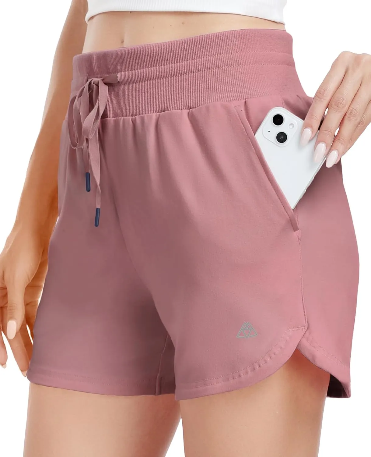 Haimont Women's Cotton Sweat Shorts with Pockets High Waist Drawstring Comfy Lounge Shorts Athletic Running Workout 4" Shorts