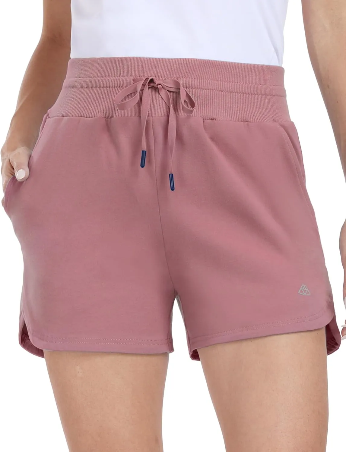 Haimont Women's Cotton Sweat Shorts with Pockets High Waist Drawstring Comfy Lounge Shorts Athletic Running Workout 4" Shorts