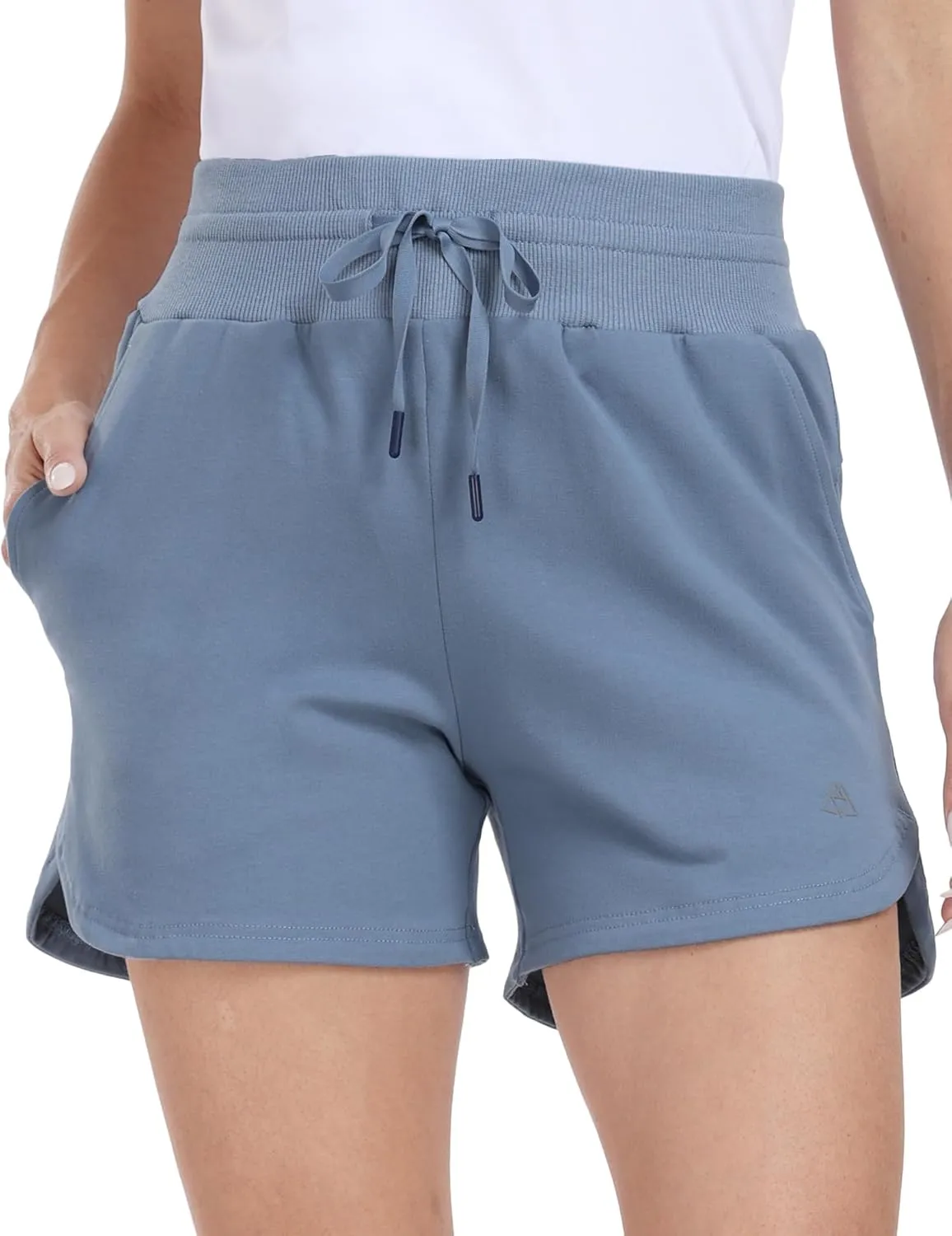 Haimont Women's Cotton Sweat Shorts with Pockets High Waist Drawstring Comfy Lounge Shorts Athletic Running Workout 4" Shorts