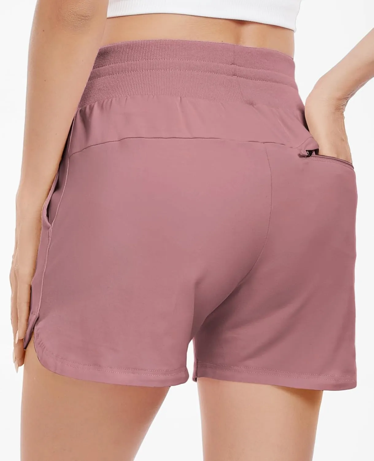 Haimont Women's Cotton Sweat Shorts with Pockets High Waist Drawstring Comfy Lounge Shorts Athletic Running Workout 4" Shorts