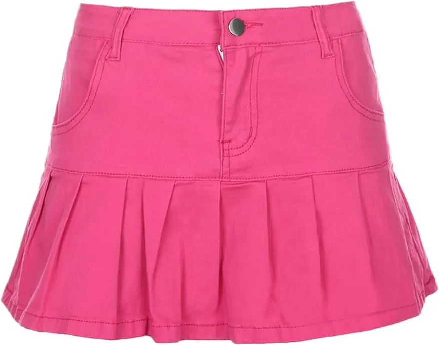 Harajuku Mini Pleated Denim Skirt Women Summer Fashion Ruffle High Waist Denim Shorts Skirt