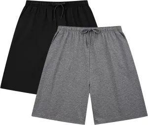 HomyComy Men'S Pajama Shorts Cotton Sleepwear Pants Elastic Waistband Lounge Shorts with Pockets