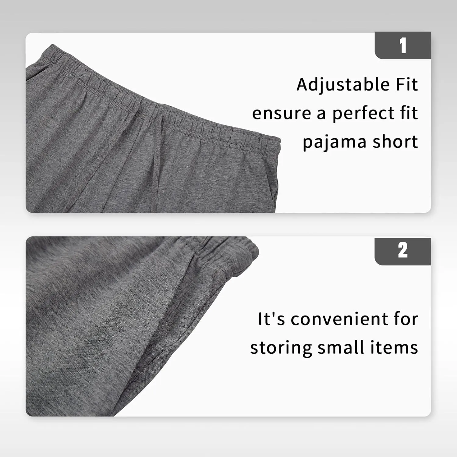 HomyComy Men'S Pajama Shorts Cotton Sleepwear Pants Elastic Waistband Lounge Shorts with Pockets